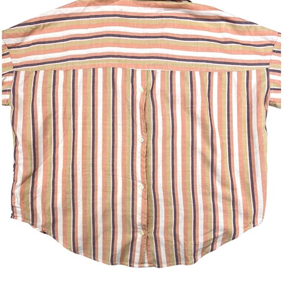 Madewell Womens Courier Striped Button-Back Oversized Shirt Multicolor Large - Picture 13 of 14